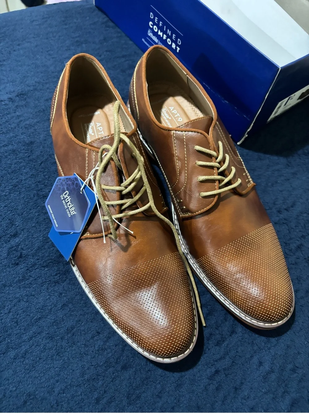Apt. 9 Men’s Tan/Brown Perforated Cap-Toe Derby Shoes
